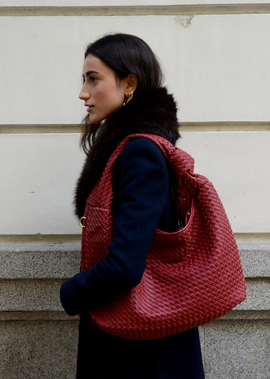 BOLSO SHOPPER TRENZADO RED